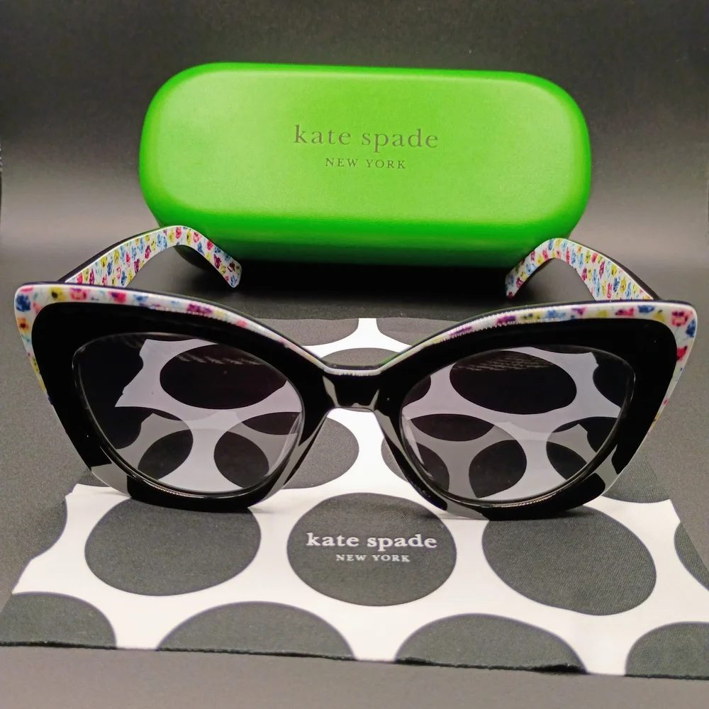 Kate Spade Black and Colorful Cat-Eye Sunglasses